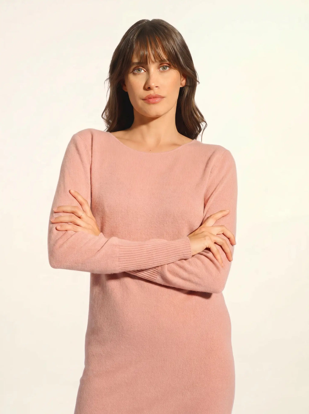 SUSAN Dress Crew Neck Rosewood