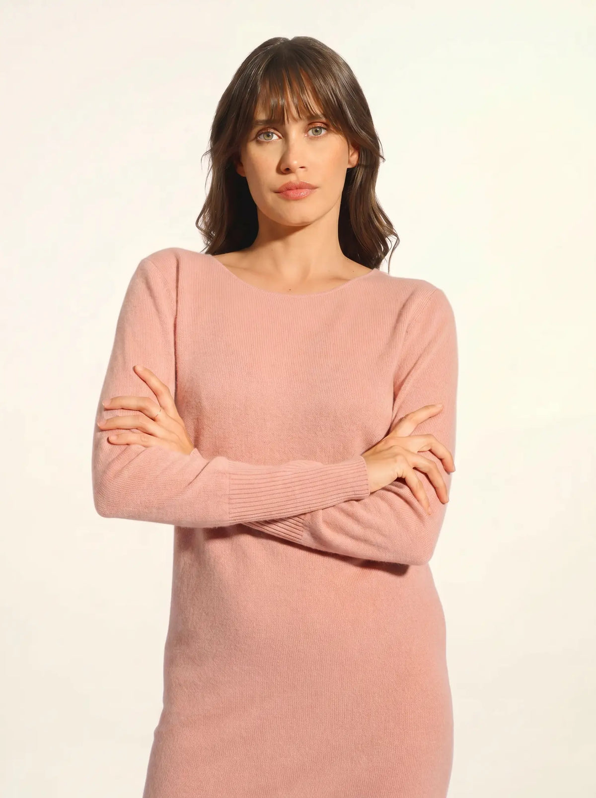 SUSAN Dress Crew Neck Rosewood