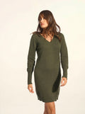 TRACY Dress V-Neck Khaki