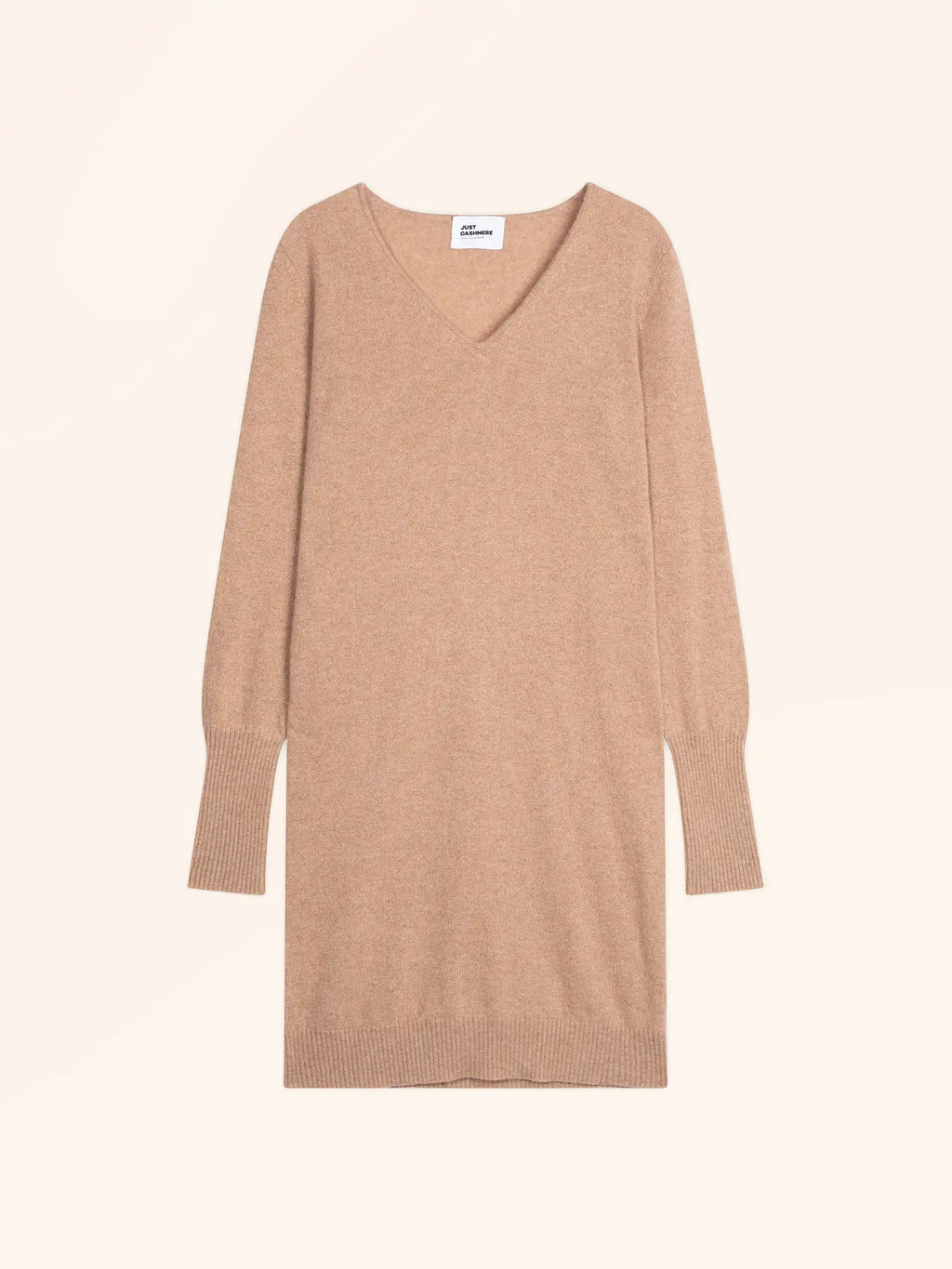 TRACY Kleid V-Ausschnitt Camel meliert