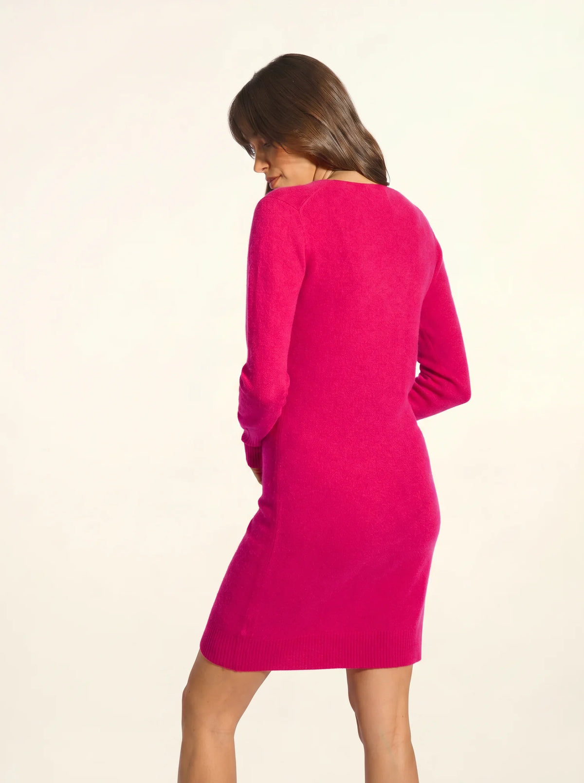 TRACY Robe Col V Fuchsia