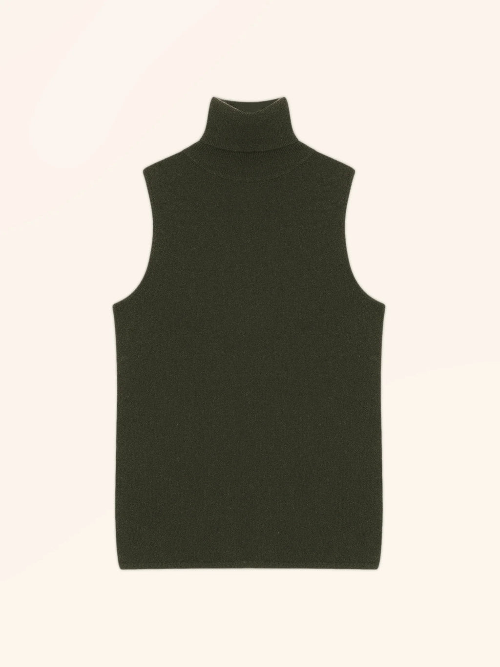 VIOLET Sweater Turtleneck Sleeveless Khaki