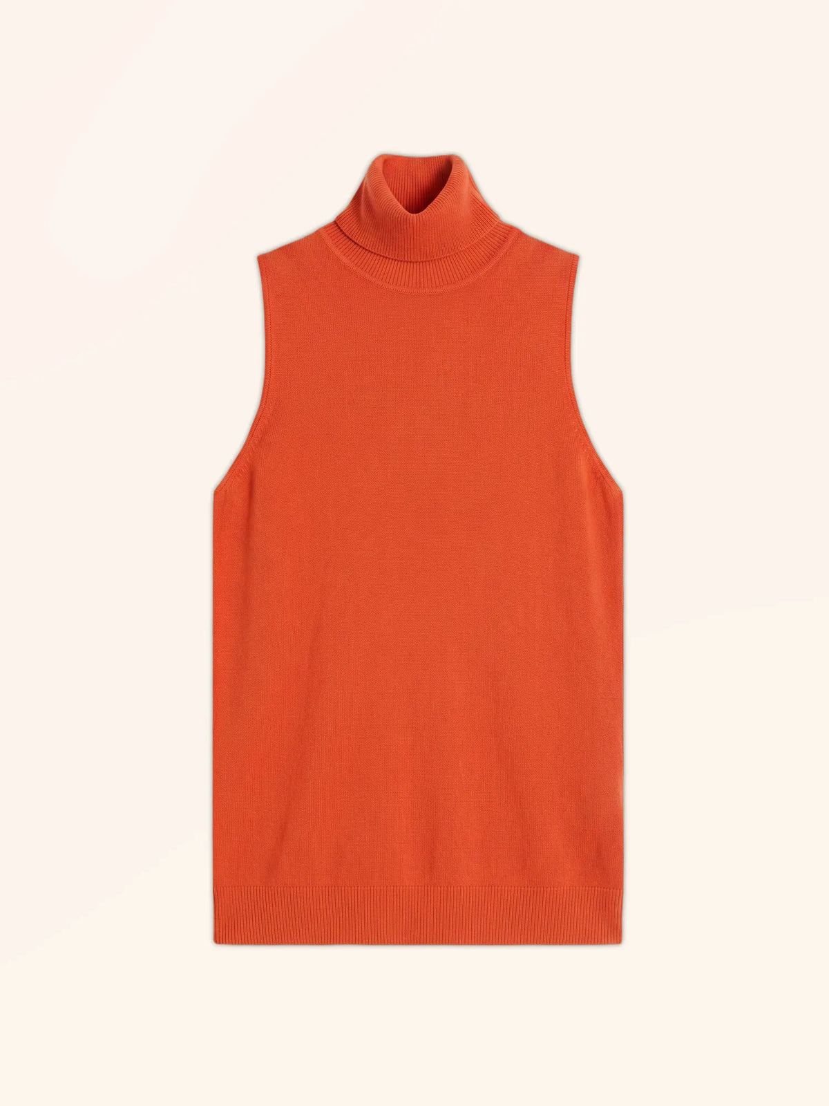VIOLET Pull Col Roulé sans Manches Orange