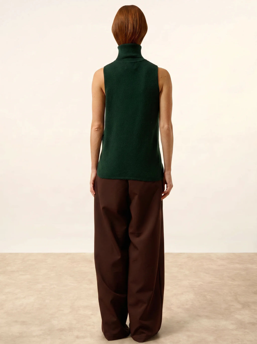 VIOLET Sweater Turtleneck Sleeveless Cypress