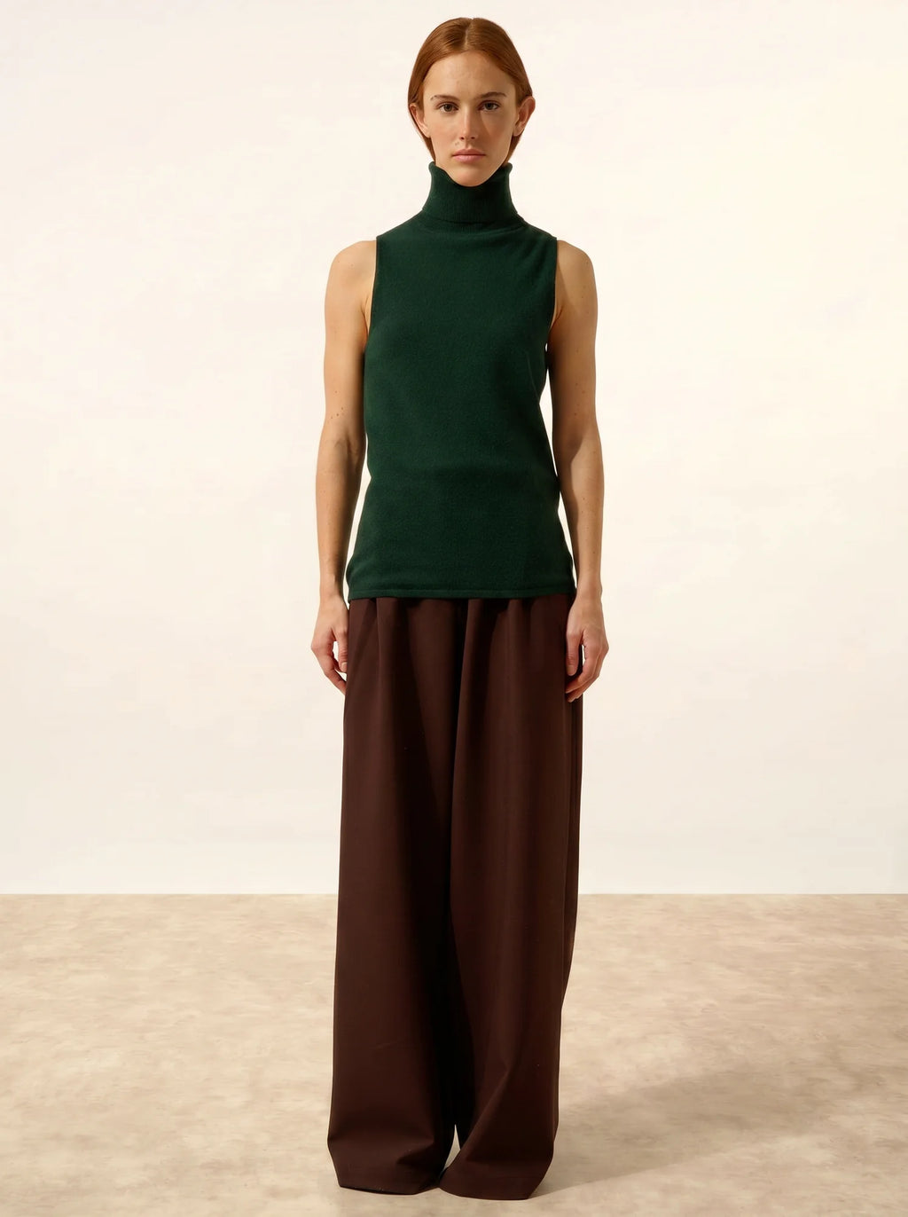 VIOLET Sweater Turtleneck Sleeveless Cypress