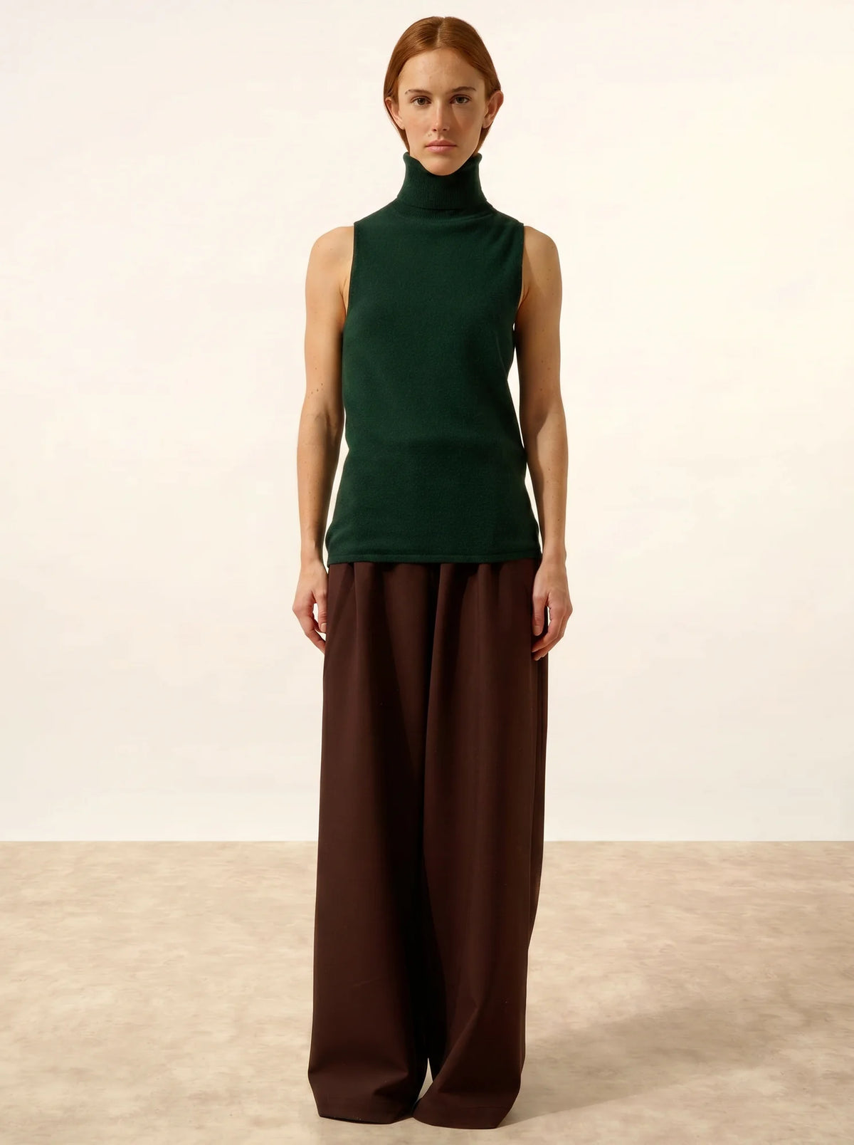VIOLET Sweater Turtleneck Sleeveless Cypress