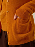 KATHARINE Strickjacke Rundhalsausschnitt Ocker