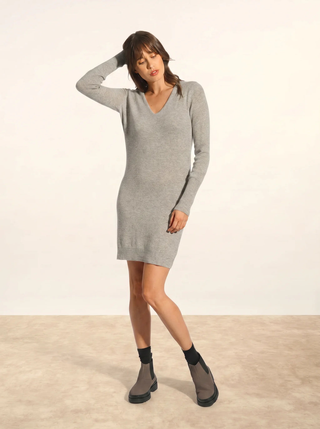 TRACY Robe Col V Nuage Chiné