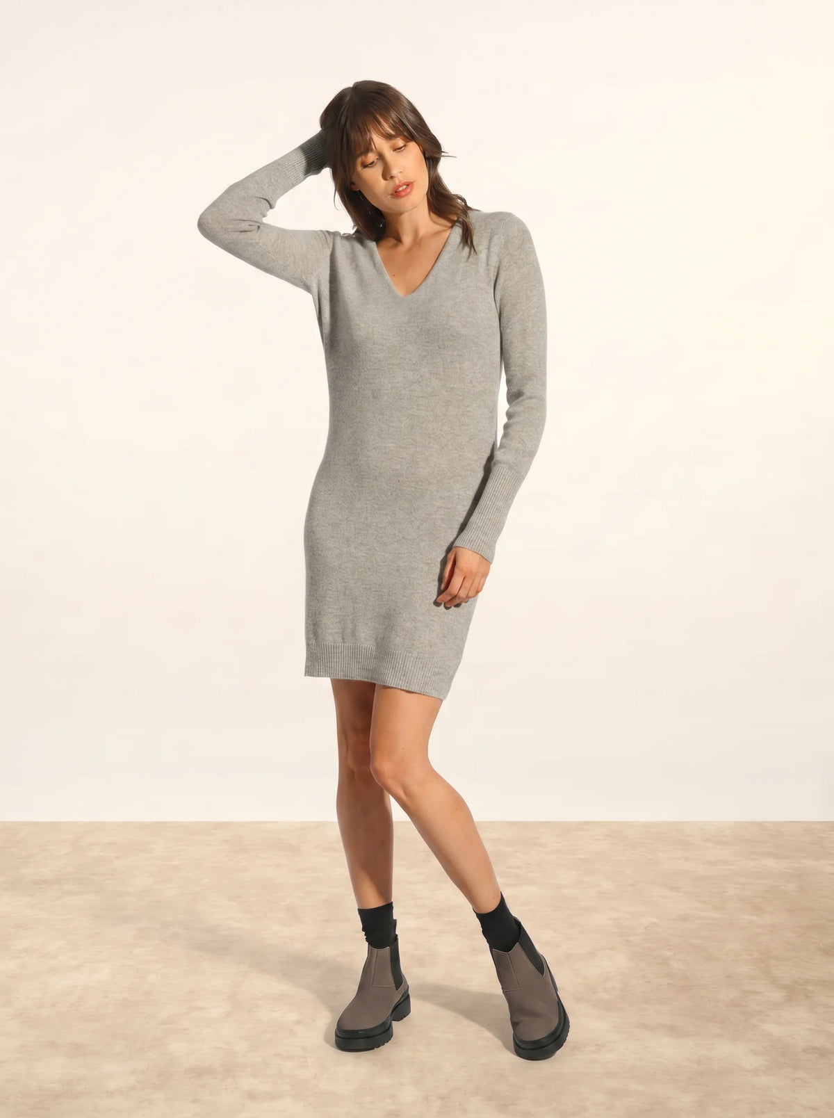 TRACY Robe Col V Nuage Chiné