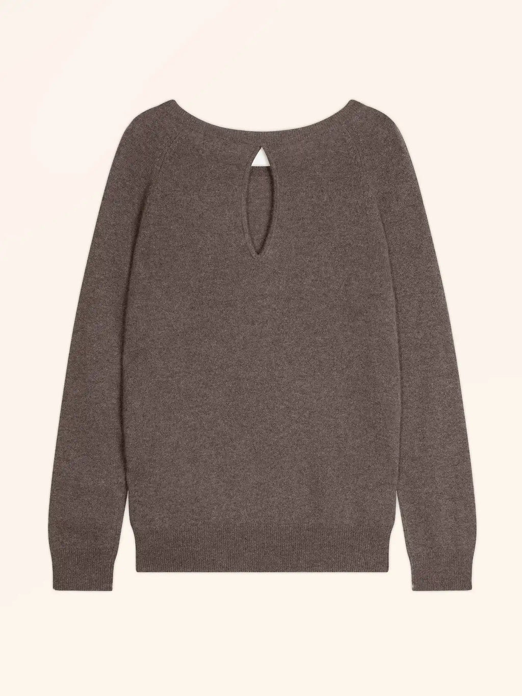ABIGAILE Pull Col Bateau Goutte Dos Taupe Chiné