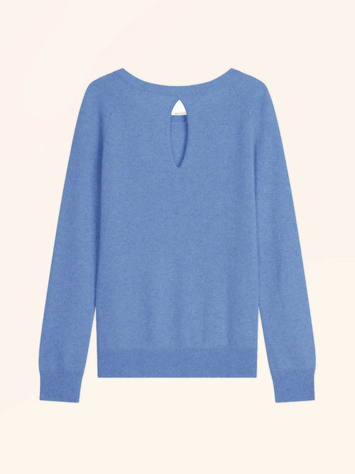 ABIGAILE Sweater Boat Neck Drop Back Sky