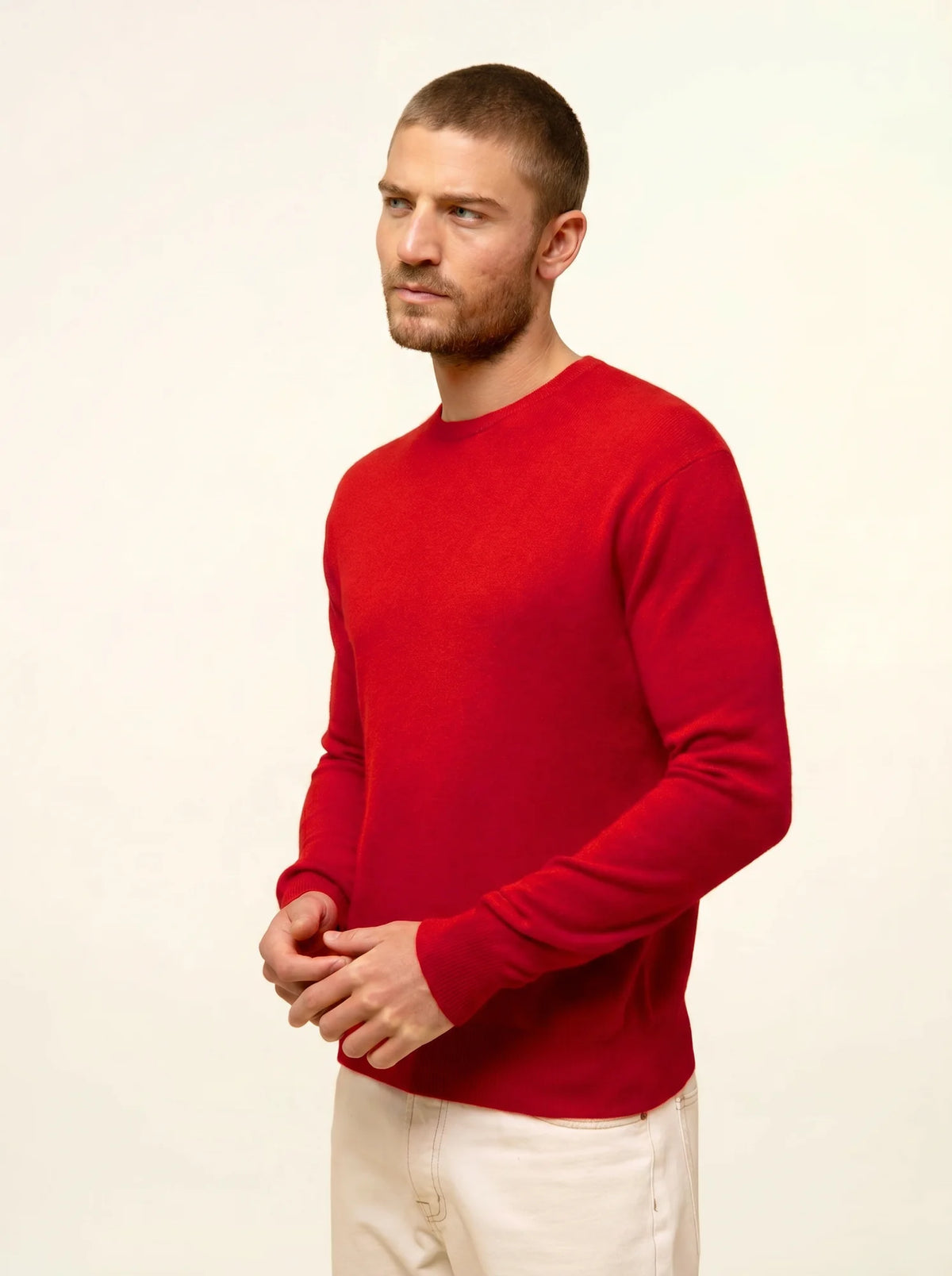 HOWARD Pull Col Rond Rouge