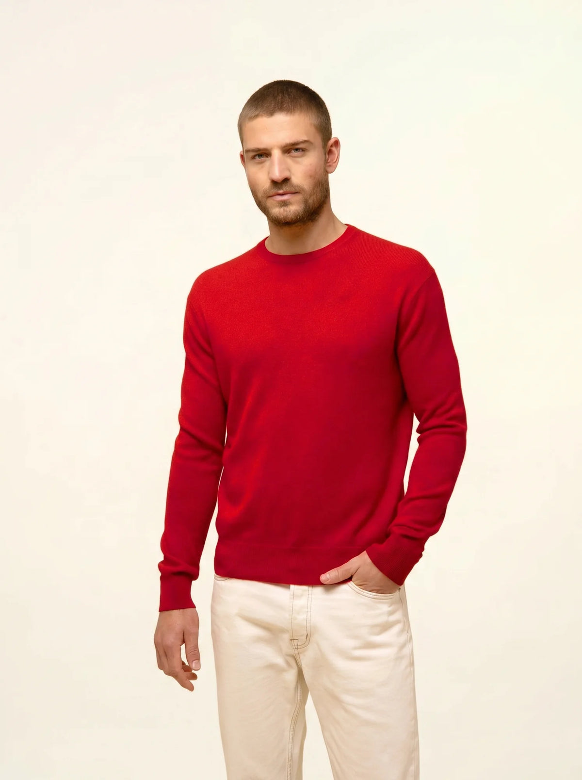 HOWARD Pull Col Rond Rouge