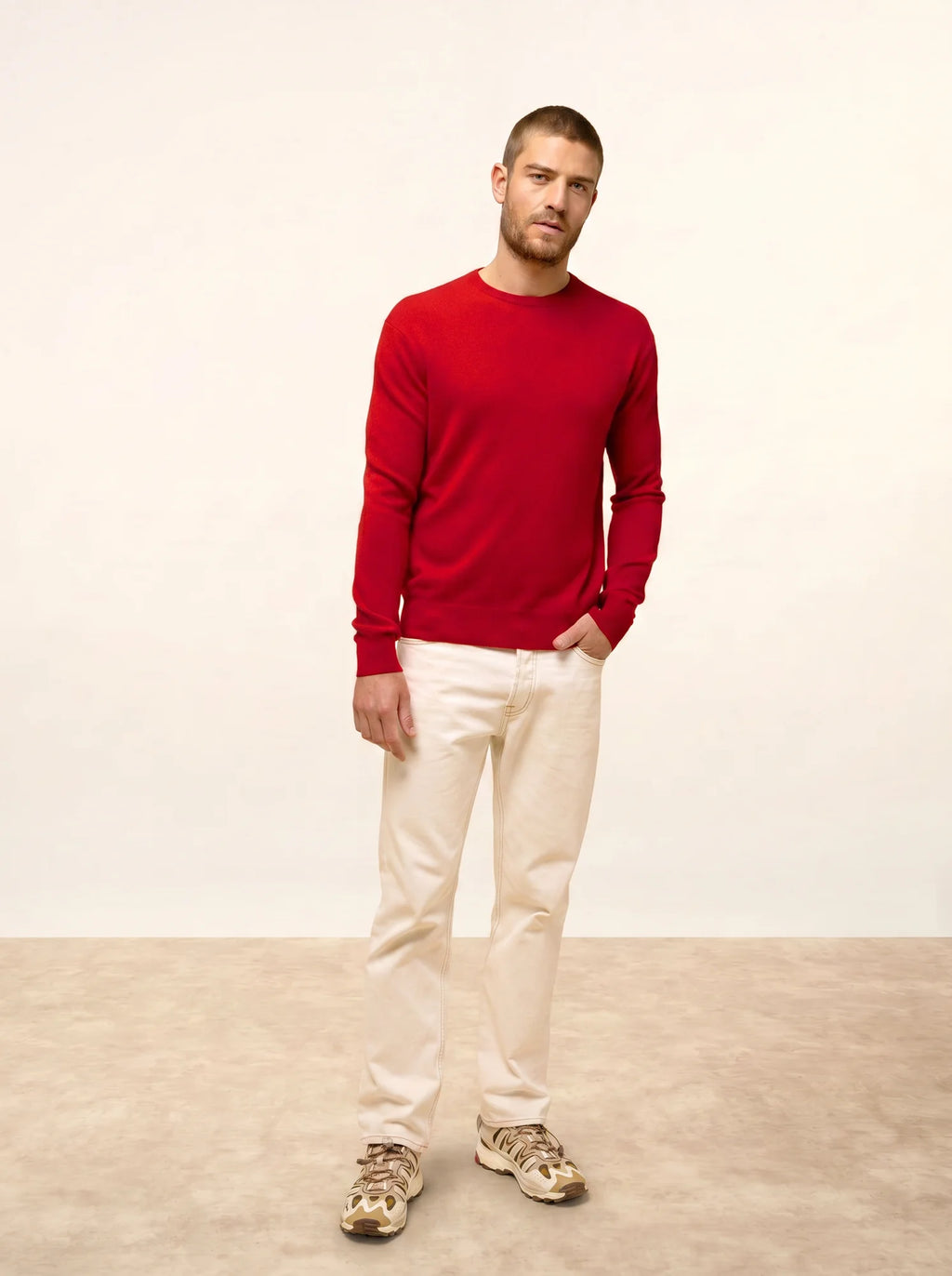HOWARD Pull Col Rond Rouge