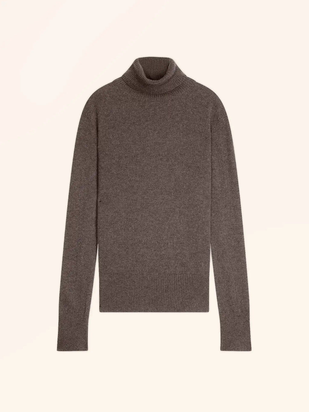 LEXIE Pull Col Roulé Taupe Chiné