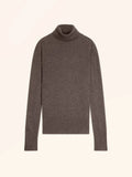 LEXIE Pull Col Roulé Taupe Chiné