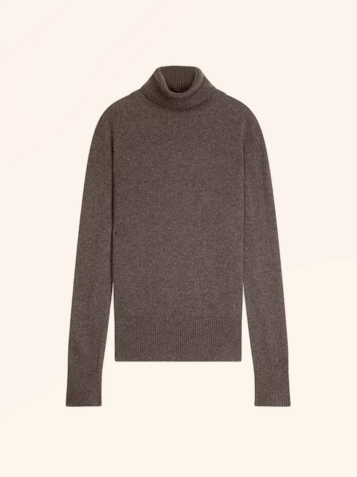 LEXIE Pull Col Roulé Taupe Chiné