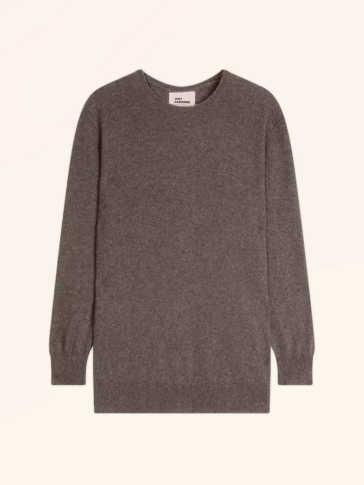 JANICE Pull Col Rond Boutonné Dos Taupe Chiné