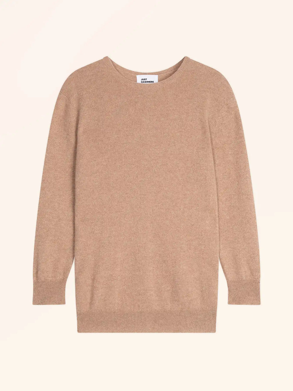 JANICE Pull Col Rond Boutonné Dos Camel Chiné