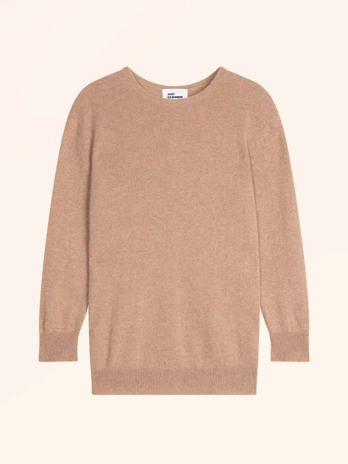 JANICE Pull Col Rond Boutonné Dos Camel Chiné