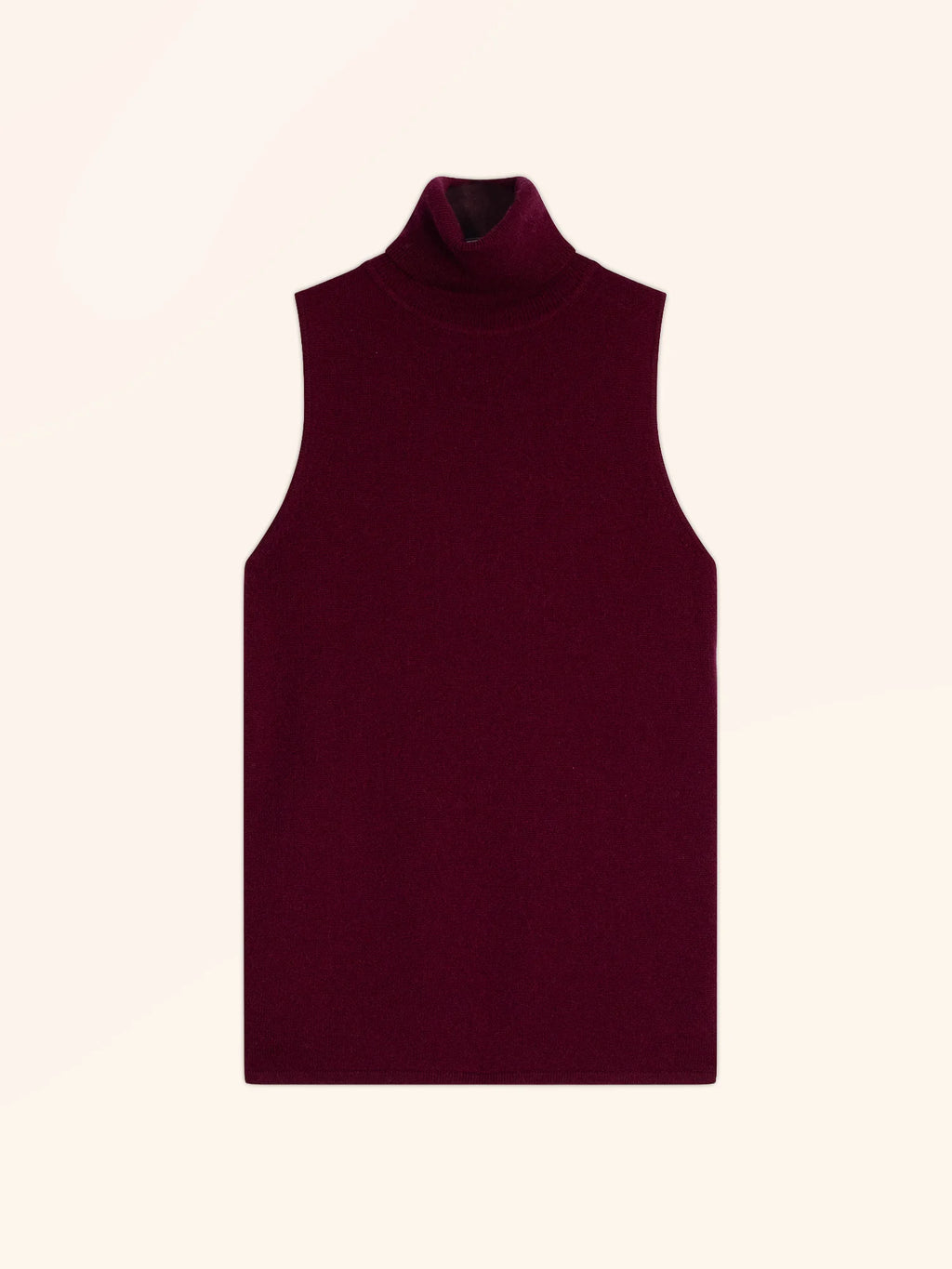 VIOLET Sweater Turtleneck Sleeveless Burgundy