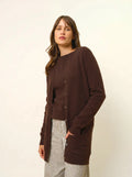 TOMMIE Cardigan Col V Choco