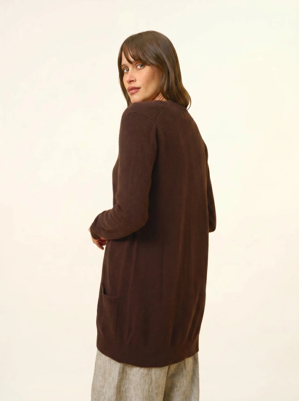 TOMMIE Cardigan Col V Choco