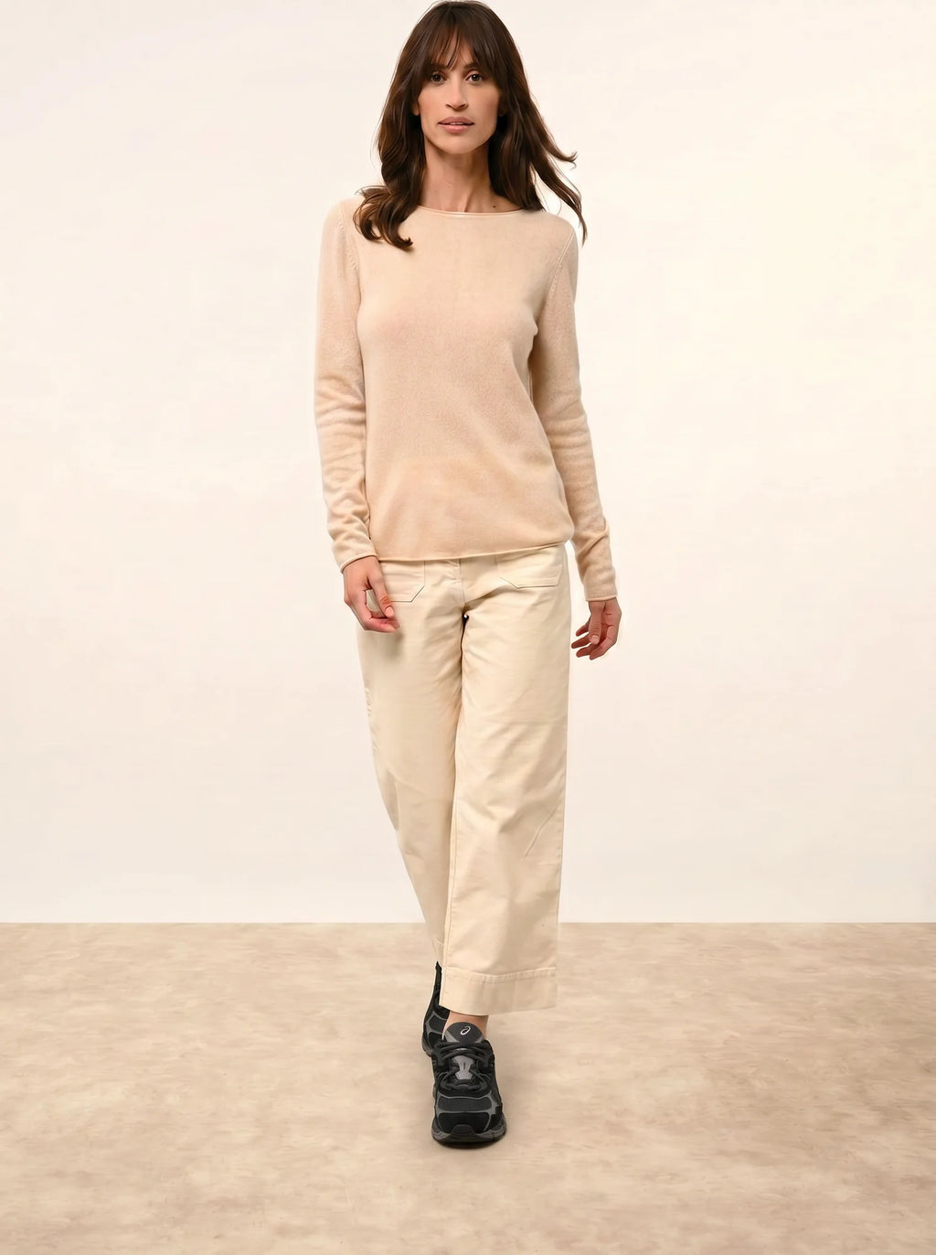GRACE Pullover U-Boot-Ausschnitt Sand