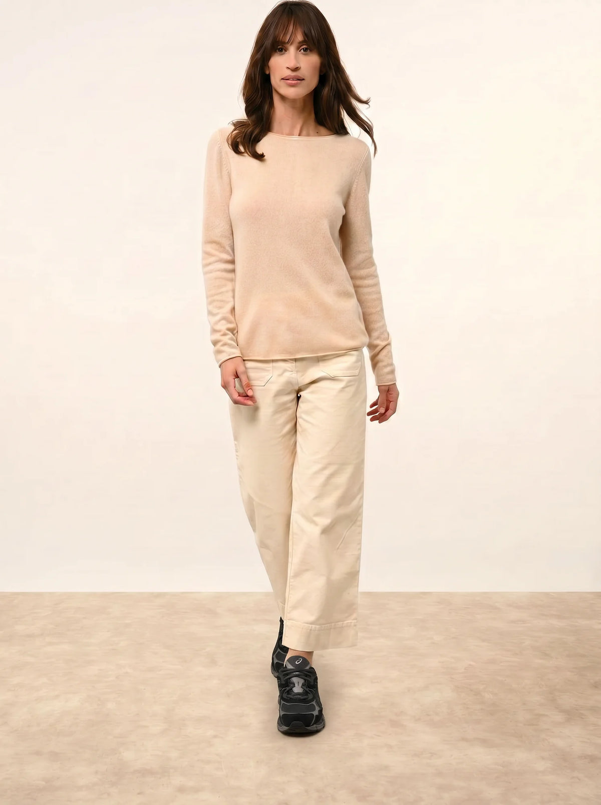 GRACE Pullover U-Boot-Ausschnitt Sand