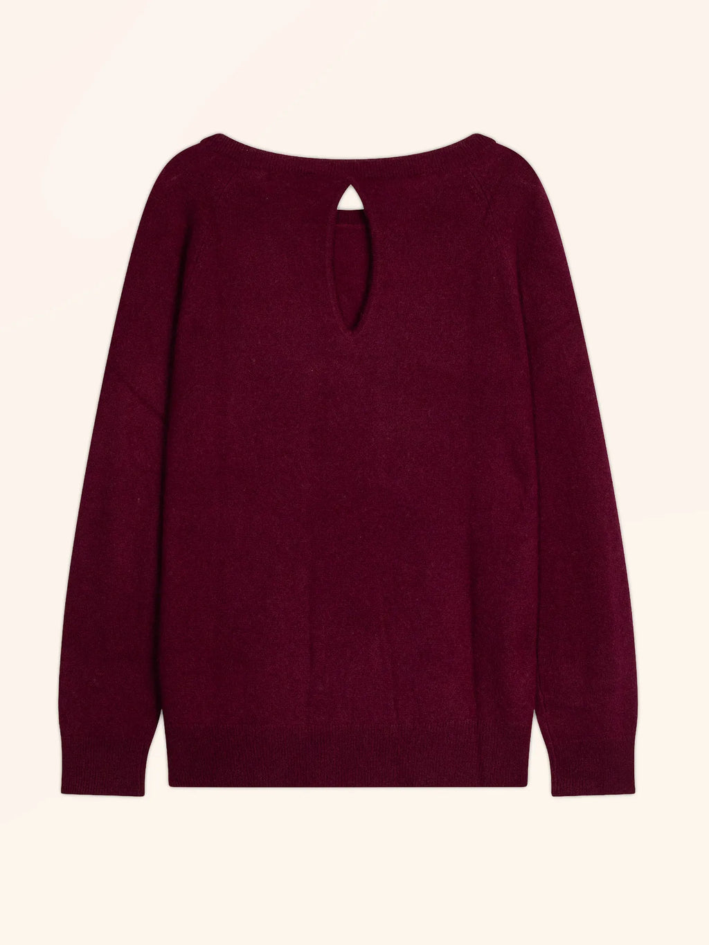ABIGAILE Sweater Boat Neck Drop Back Burgundy