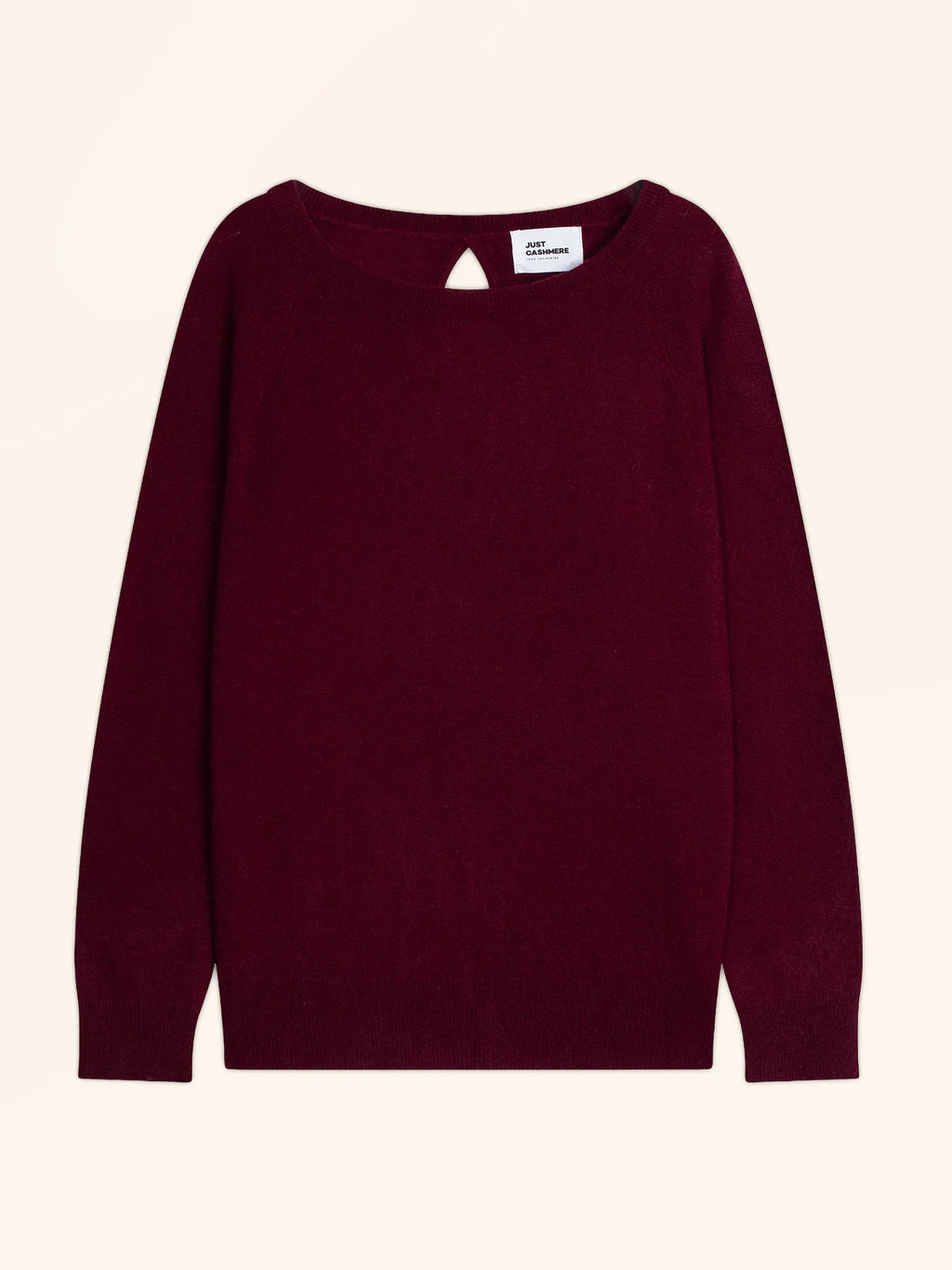 ABIGAILE Sweater Boat Neck Drop Back Burgundy