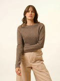 JANE Sweater Crew Neck Heather Taupe