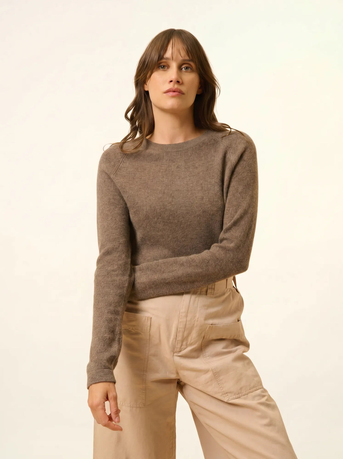 JANE Sweater Crew Neck Heather Taupe