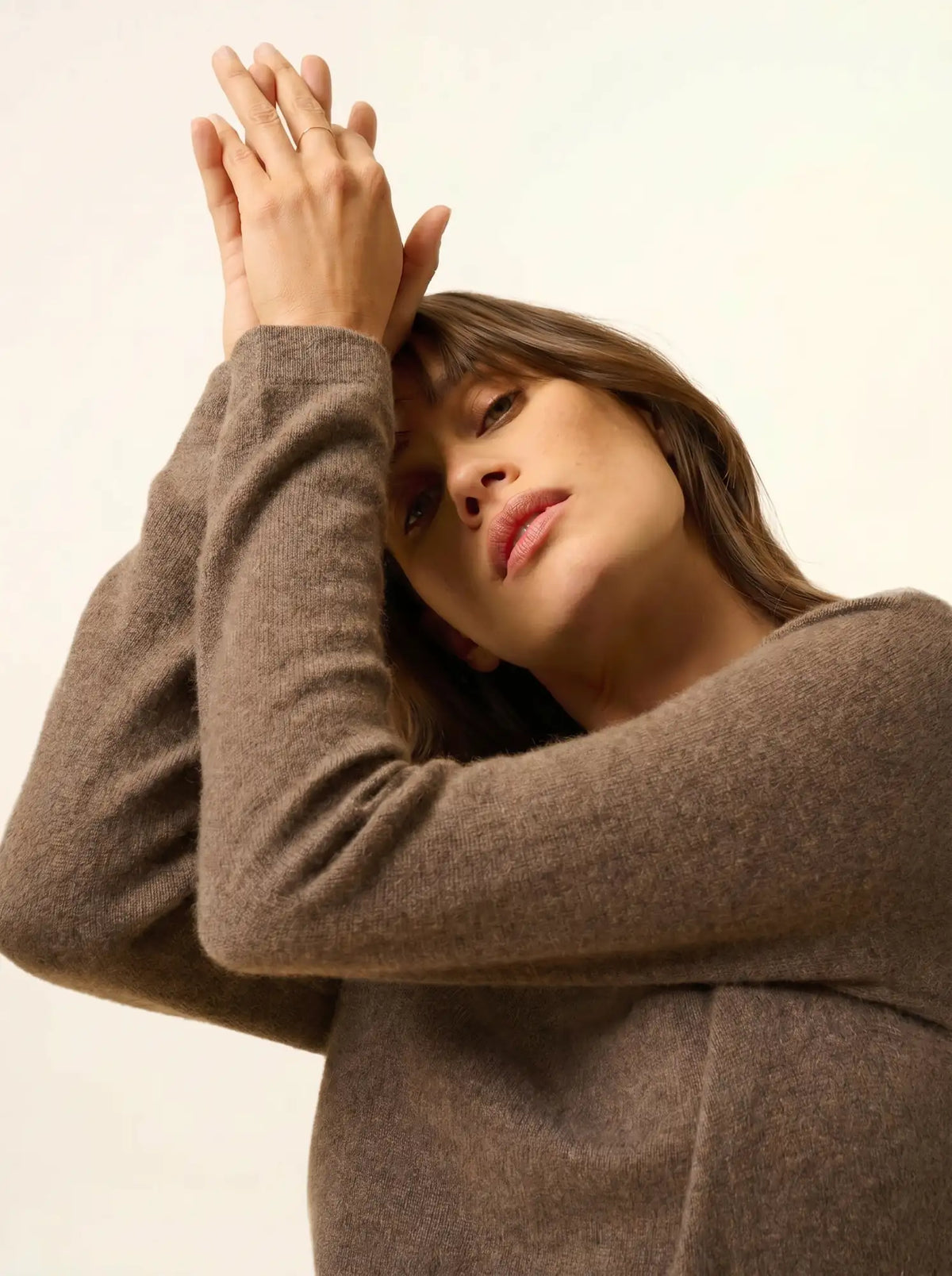 JANE Sweater Crew Neck Heather Taupe
