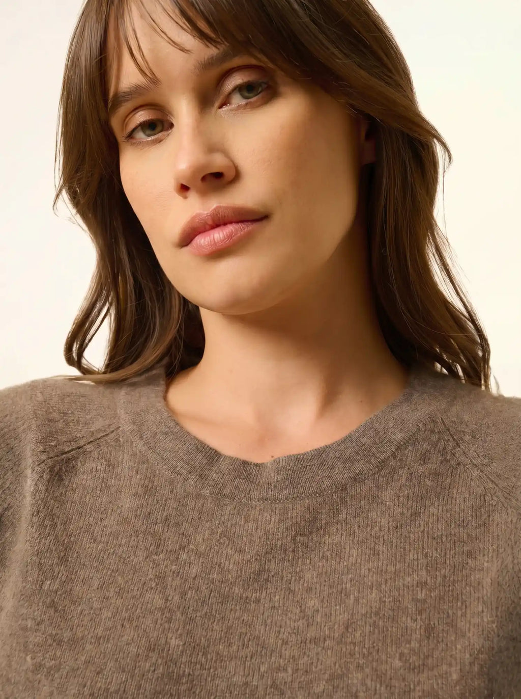 JANE Sweater Crew Neck Heather Taupe