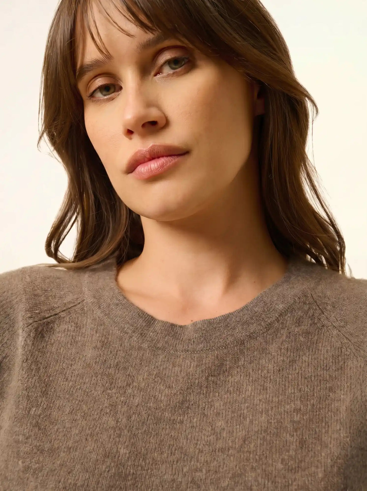JANE Sweater Crew Neck Heather Taupe