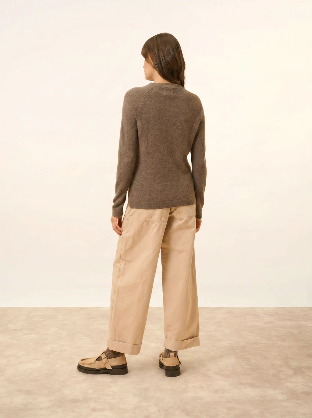 JANE Sweater Crew Neck Heather Taupe