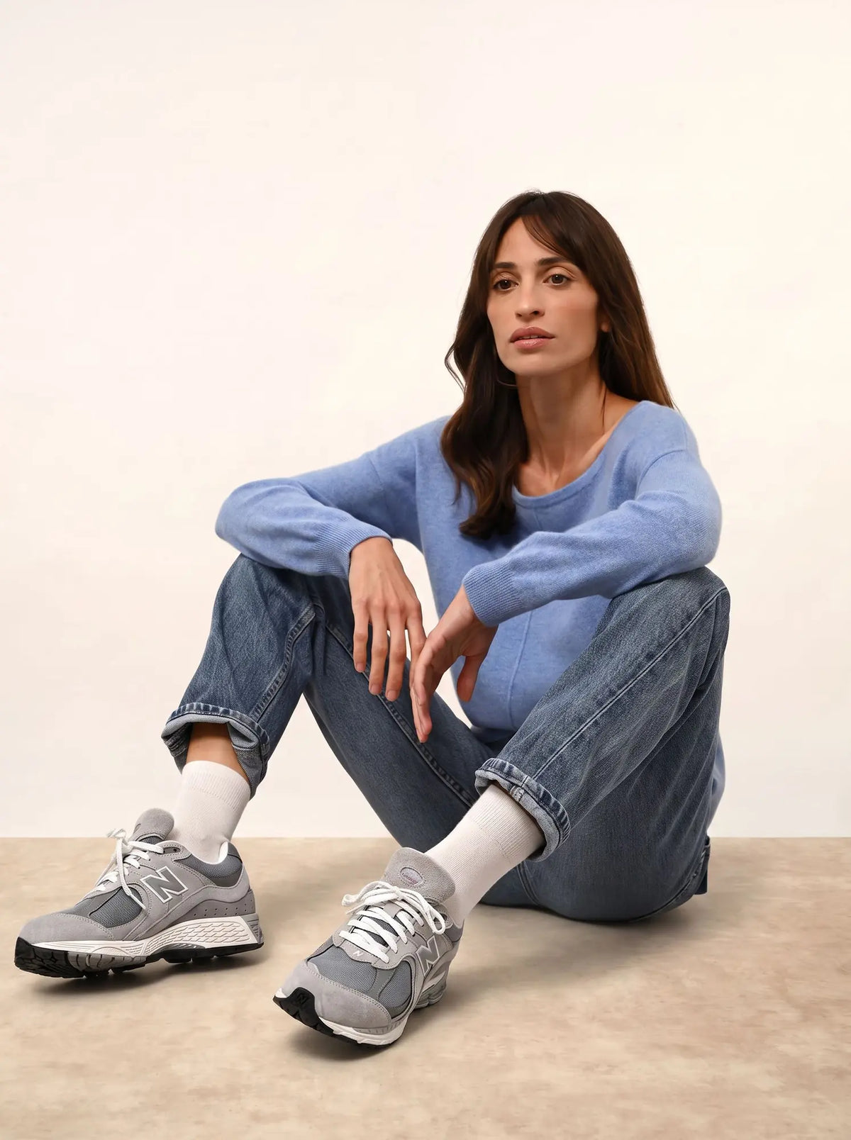 KAREN Pullover U-Boot-Ausschnitt Himmelblau