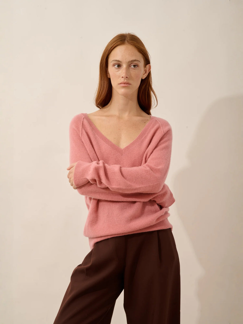PHOEBE Pullover V-Ausschnitt Blütenblattrosa
