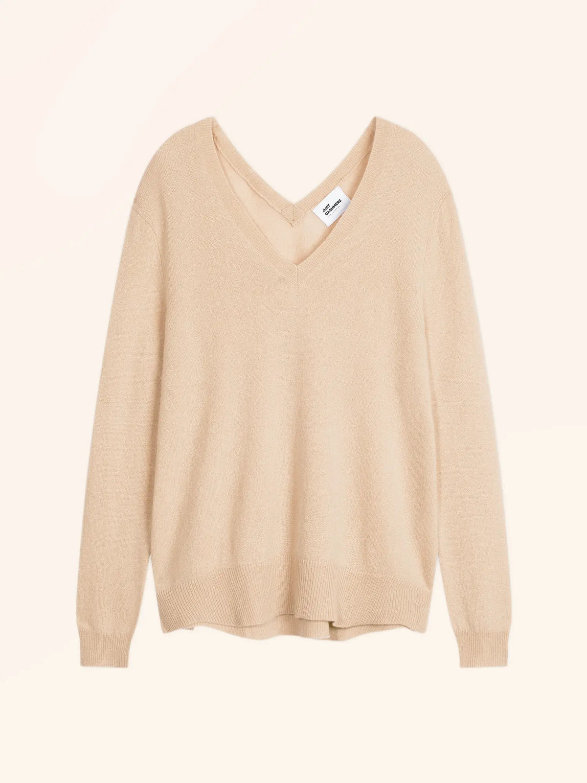 OPAL Pullover V-Ausschnitt vorne und hinten Sand
