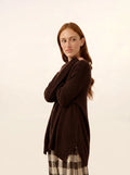 OPAL Sweater V-Neck Front and Back Chocolate