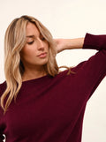 REBECCA Pullover Fledermausarm Bordeaux
