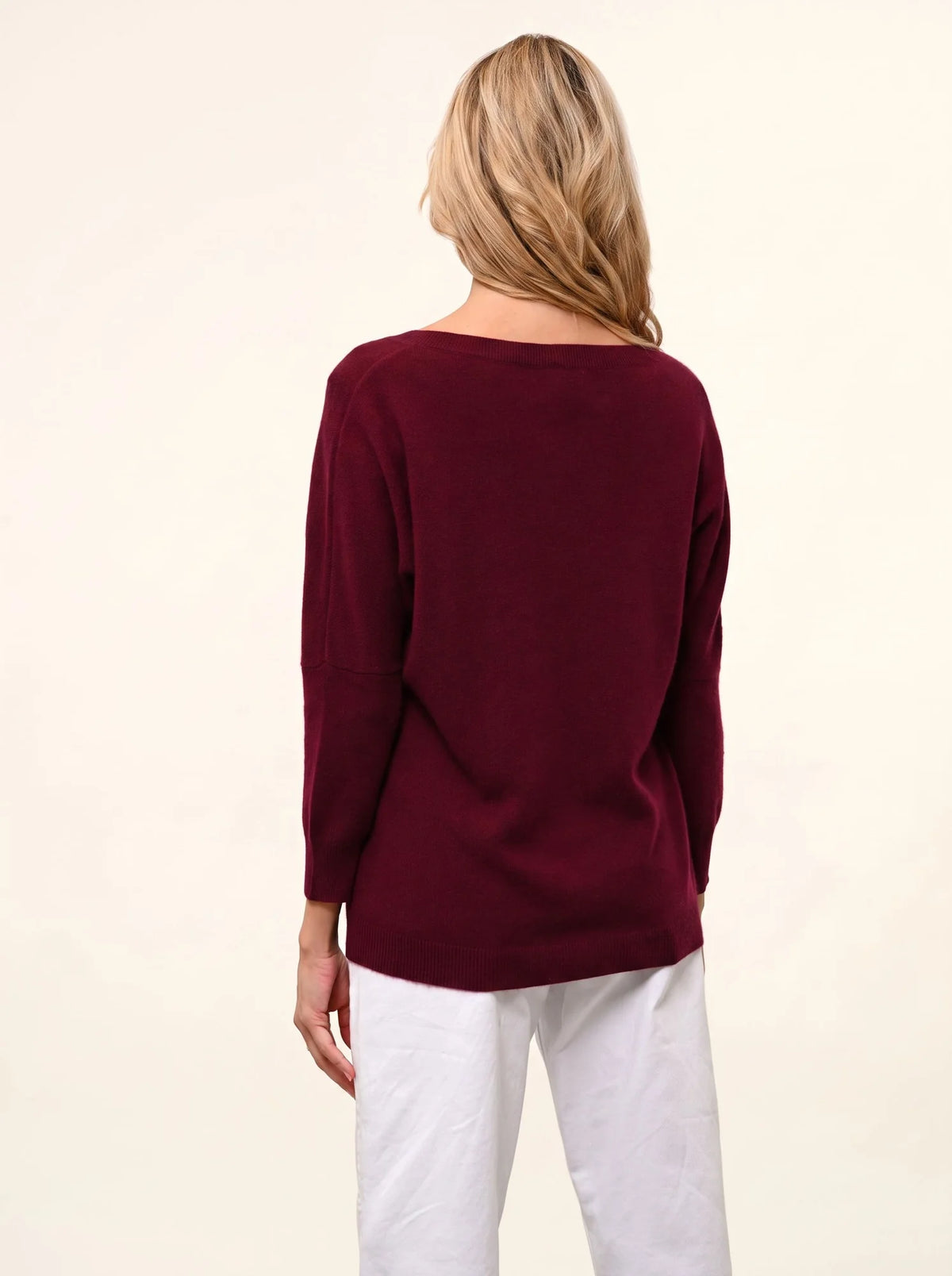 REBECCA Pullover Fledermausarm Bordeaux