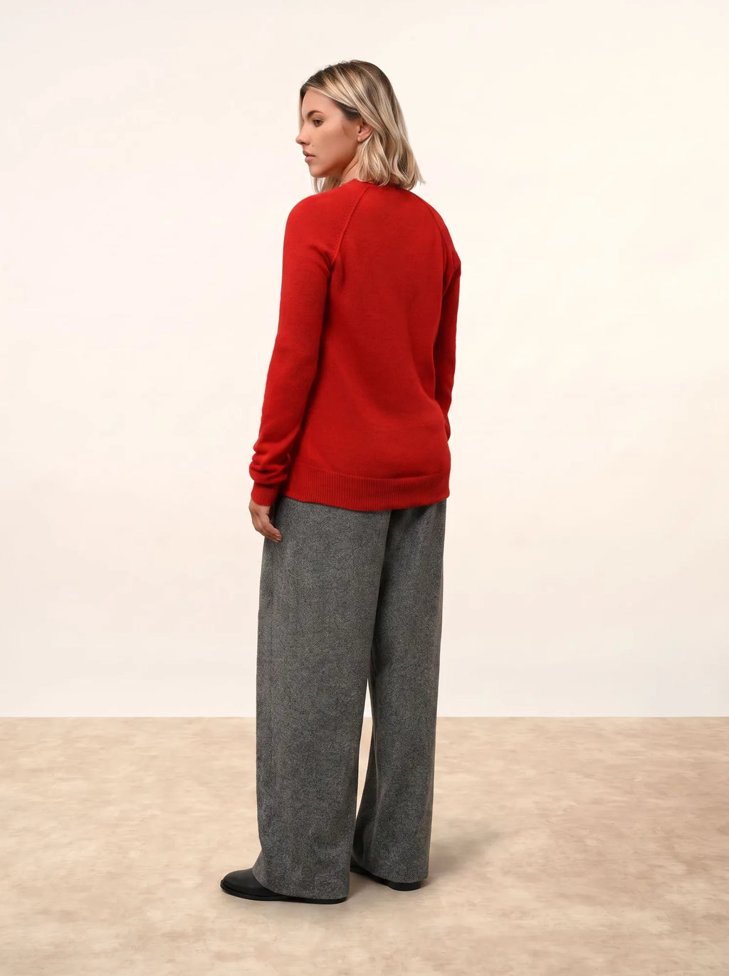 HELEN Pull Col Rond Rouge