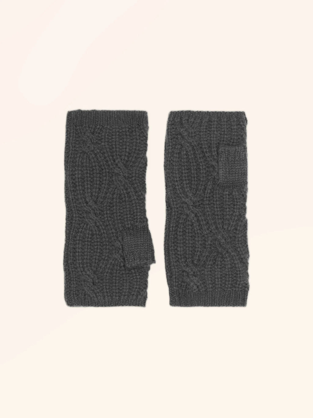 BALE Fingerless Gloves 6 Ply Heather Charcoal
