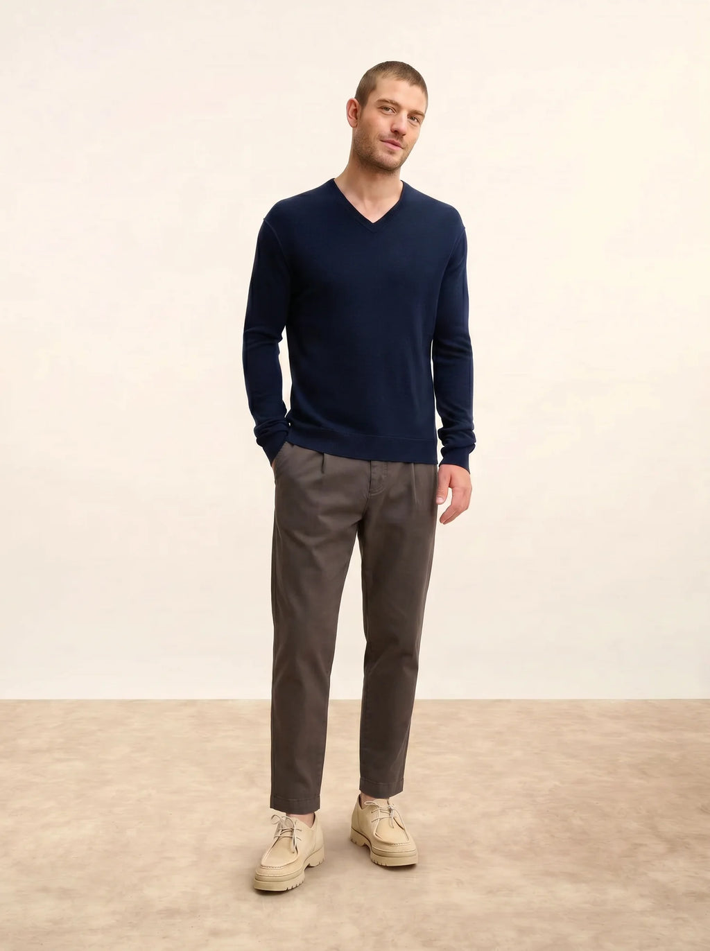 TOM Pull Col V Bleu Marine