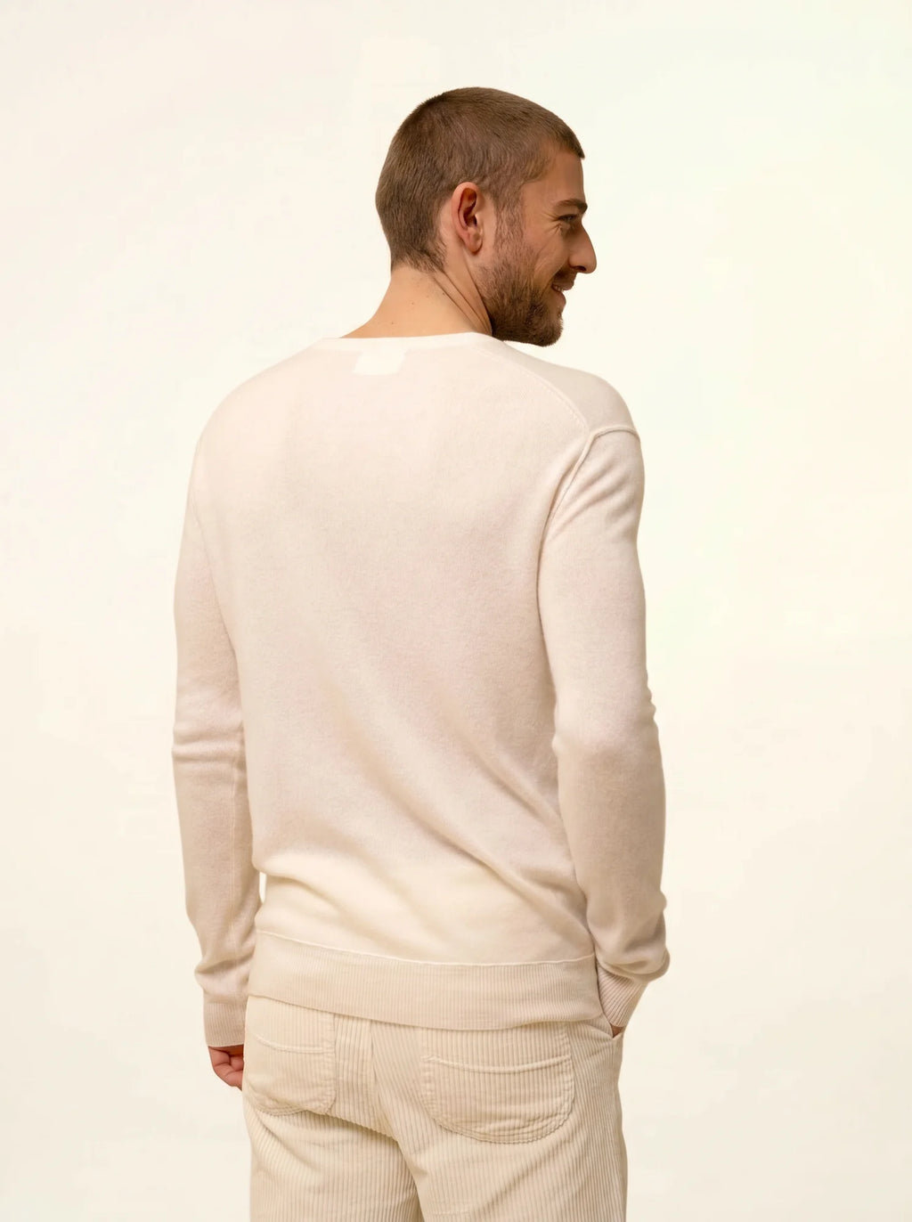 TOM Pullover V-Ausschnitt Elfenbein