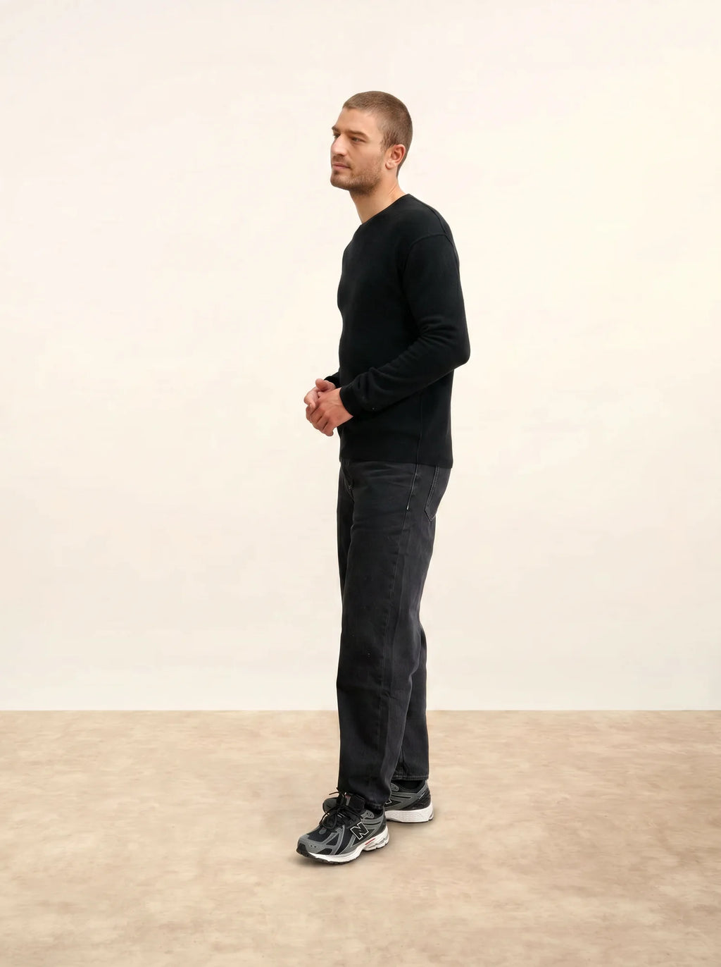 NOE Pull Col Rond Noir