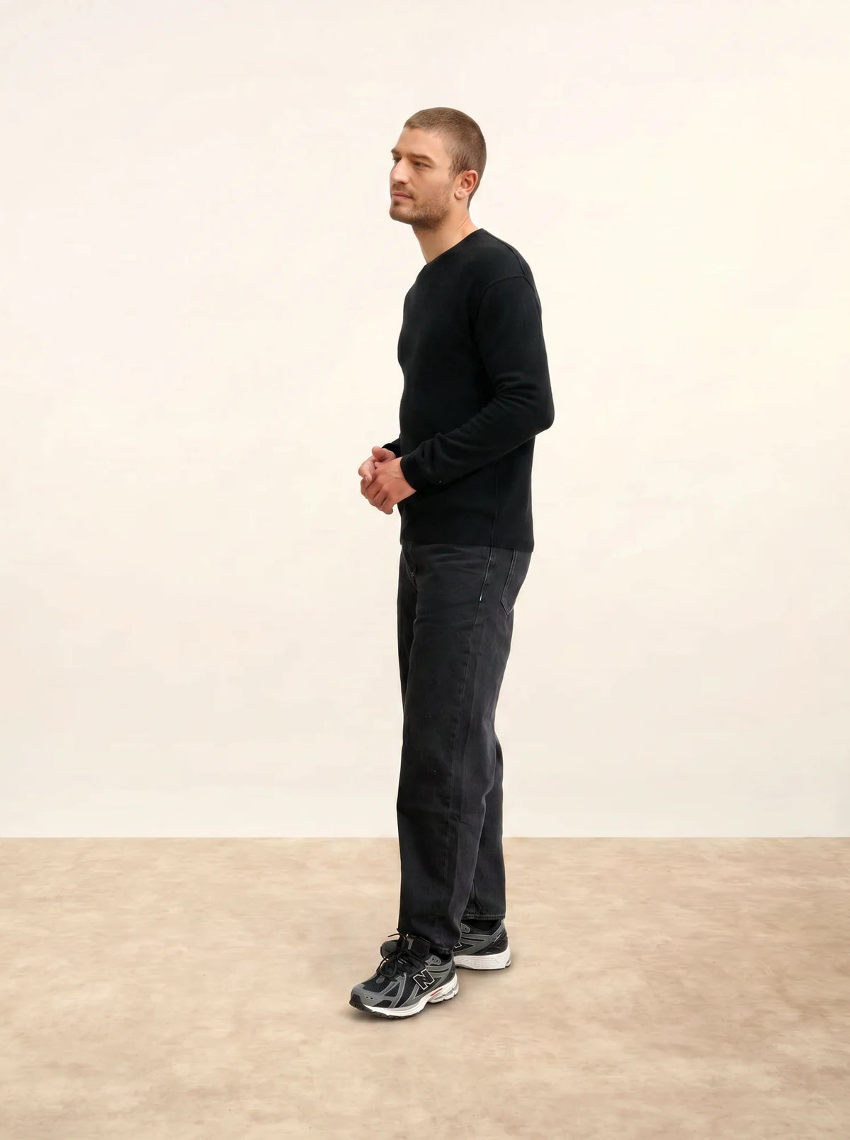 NOE Pull Col Rond Noir
