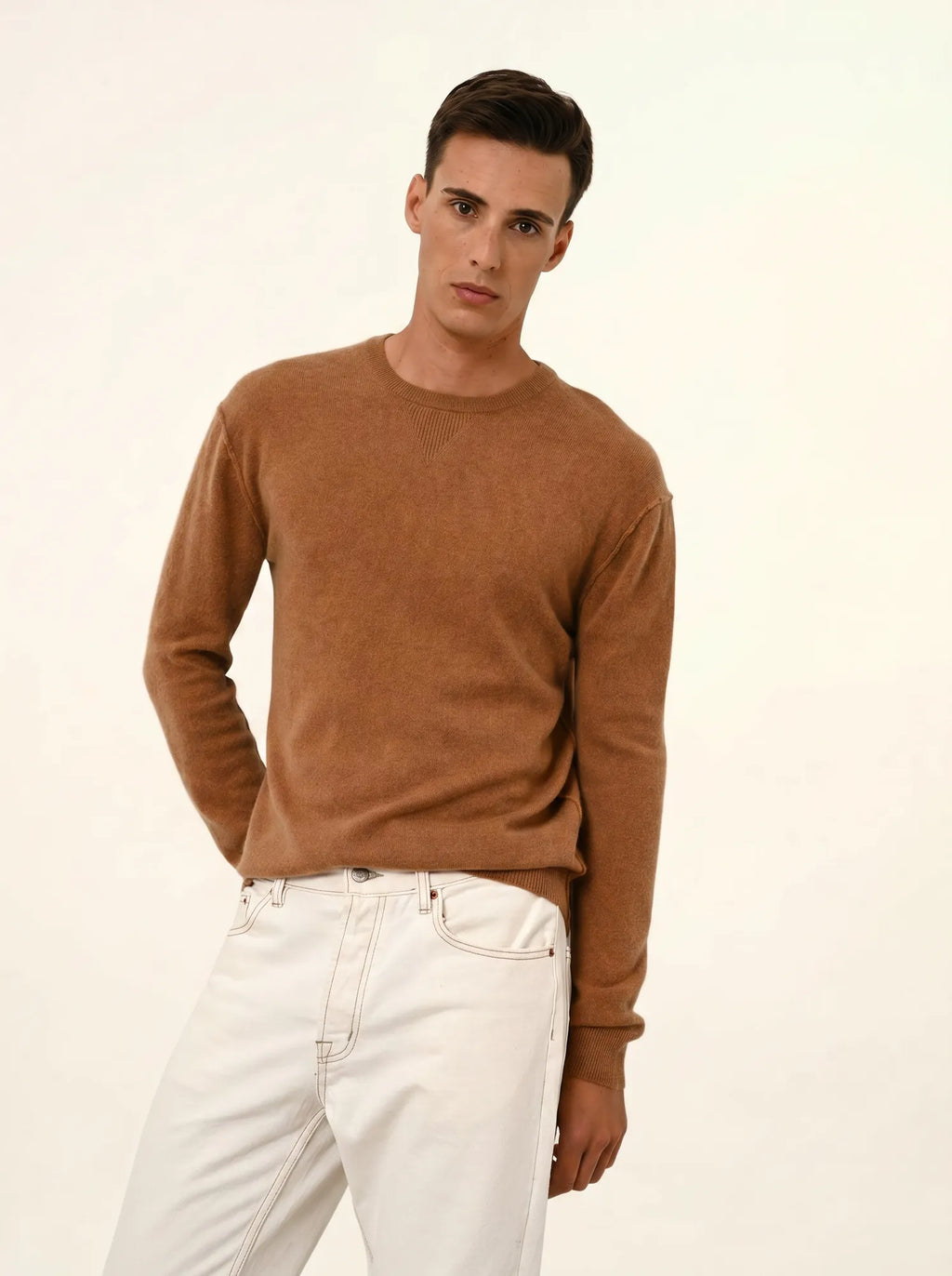 NOE Pull Col Rond Noisette